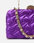 Εικόνα από Τσαντάκι clutch υφασμάτινο με αλυσίδα Μωβ