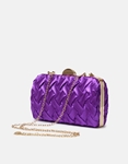 Εικόνα από Τσαντάκι clutch υφασμάτινο με αλυσίδα Μωβ