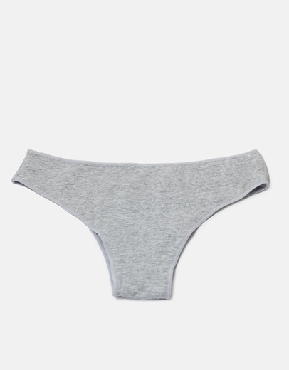 Εικόνα της Γυναικεία σλίπ βαμβακερά μονόχρωμα Γκρι