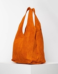 Εικόνα από Δερμάτινη τσάντα ώμου μονόχρωμη Πορτοκαλί