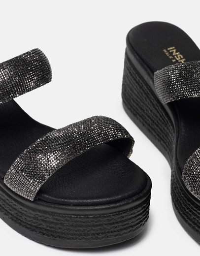 Εικόνα της Πλατφόρμες από γνήσιο δέρμα Ελληνικής κατασκευής Μαύρο