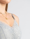 Εικόνα από Bralette μονόχρωμο με δαντέλα και ενίσχυση Γκρι