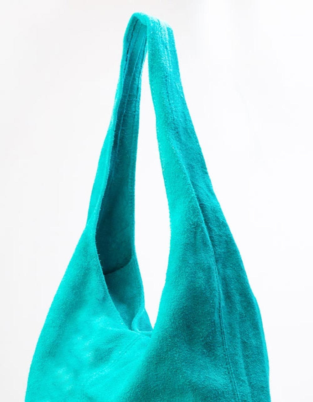 Εικόνα από Δερμάτινη τσάντα ώμου μονόχρωμη Τιρκουάζ