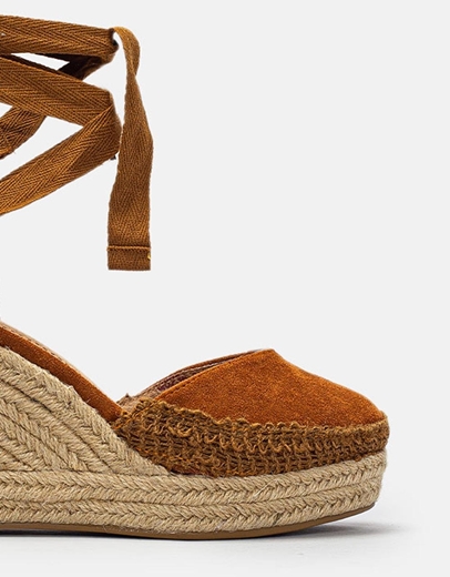 Εικόνα της Γυναικείες εσπαντρίγιες με διακοσμητικό πλέξιμο lace up μονόχρωμες Ταμπά