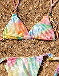 Εικόνα από Μεταλιζέ rip μαγιό σετ μπικίνι tie dye τριγωνάκι Κίτρινο