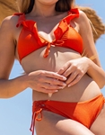 Εικόνα από Γυναικείο μαγιό σετ μπικίνι με βολάν Πορτοκαλί