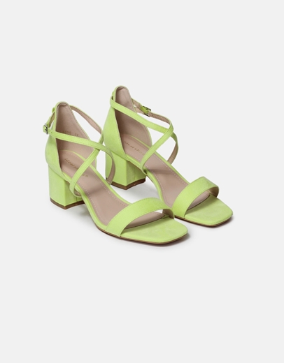 Εικόνα της Basic χαμηλά πέδιλα suede με χιαστί σχέδιο Πράσινο