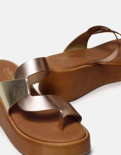 Εικόνα της Δερμάτινες πλατφόρμες Ελληνικής κατασκευής με ιδιαίτερο σχέδιο Χαλκός