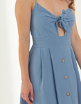Εικόνα από Γυναικείο φόρεμα με δέσιμο στο μπούστο Μπλε
