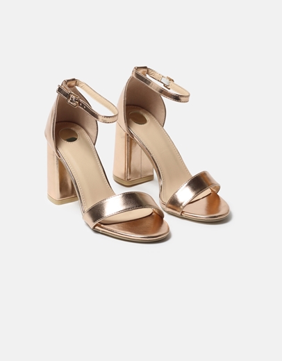 Εικόνα της Basic πέδιλα με τετράγωνο τακούνι και μπαρέτα Σαμπανί