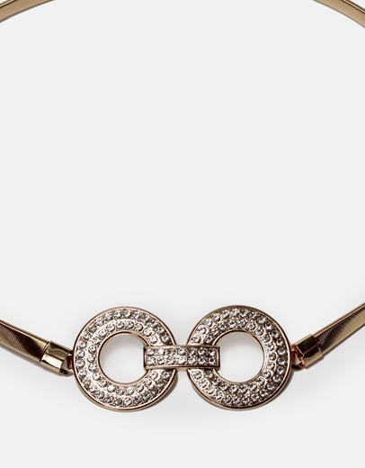 Εικόνα της Μεταλλική ζώνη με λεπτομέρεια από strass Χρυσό