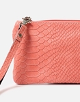 Εικόνα από Δερμάτινο πορτοφόλι snake skin Σομόν