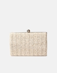 Εικόνα από Ψάθινη τσάντα clutch μονόχρωμη με αλυσίδα Μπεζ