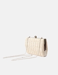 Εικόνα από Ψάθινη τσάντα clutch μονόχρωμη με αλυσίδα Μπεζ