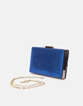 Εικόνα από Tσαντάκι clutch σατέν με διακοσμητικές πέτρες Μπλε