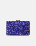 Εικόνα από Tσαντάκι clutch σατέν με διακοσμητικές πέτρες Μπλε