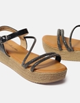 Εικόνα από Flatforms εσπαντρίγιες με λουράκια από strass Μαύρο