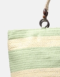 Εικόνα από Ψάθινη τσάντα χειρός με ιδιαίτερη χειρολαβή Πράσινο