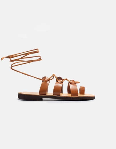 Εικόνα της Δερμάτινα σανδάλια lace up Ελληνικής κατασκευής Ταμπά
