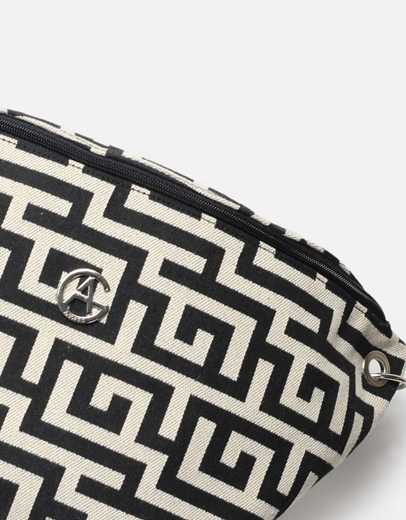 Εικόνα της Crossbody χειροποίητο τσαντάκι με μαίανδρο L Μαύρο