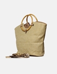 Εικόνα από Ψάθινη τσάντα χειρός με bamboo χειρολαβές Πούρο