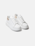 Εικόνα από Basic sneakers με κορδόνια και διπλή σόλα Λευκό/Σαμπανί