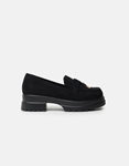 Εικόνα από Suede δίσολα loafers με μεταλλικά στοιχεία Μαύρο