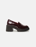 Εικόνα από Loafers μονόχρωμα με τετράγωνο τακούνι Μπορντώ