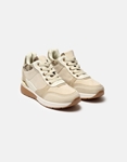 Εικόνα από Sneakers με κορδόνια σε συνδυασμό υλικών Μπεζ