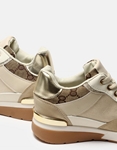 Εικόνα από Sneakers με κορδόνια σε συνδυασμό υλικών Μπεζ