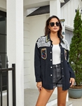 Εικόνα από Denim πανωφόρι με διακοσμητικά στοιχεία Μαύρο