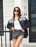 Εικόνα από Denim πανωφόρι με διακοσμητικά στοιχεία Μαύρο