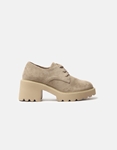 Εικόνα από Suede μονόχρωμα oxfords με τετράγωνο τακούνι Πούρο