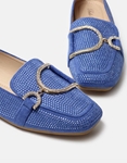 Εικόνα από Flat loafers με strass με μεταλλική λεπτομέρεια Μπλε
