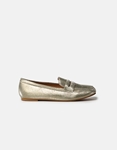 Εικόνα από Flat μονόχρωμα loafers με ιδιαίτερο μοτίβο Χρυσό