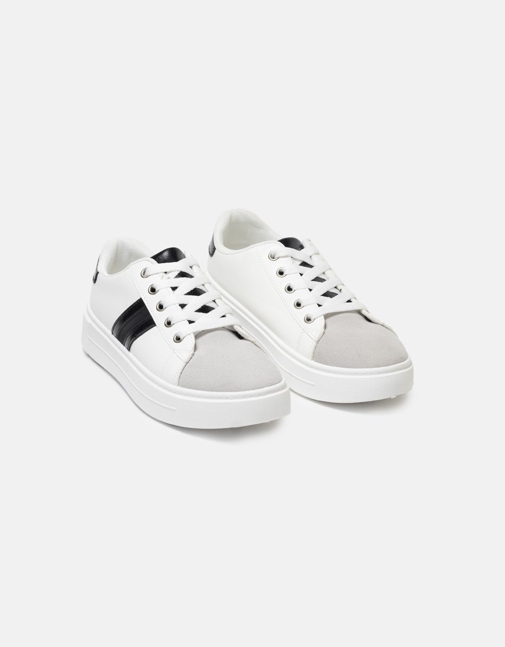 Εικόνα από Basic sneakers με διπλή ελαστική σόλα Λευκό/Μαύρο