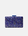 Εικόνα από Σατέν τσαντάκι clutch με διακοσμητικές πέτρες Μπλε