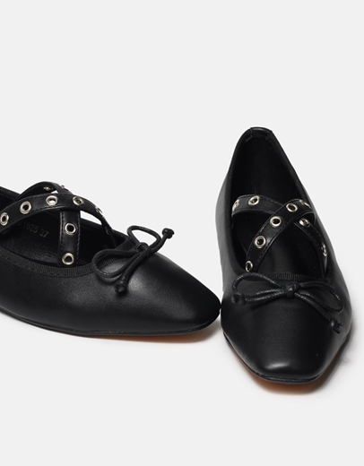 Εικόνα της Μπαλαρίνες με φιόγκο και χιαστί σχέδιο Μαύρο