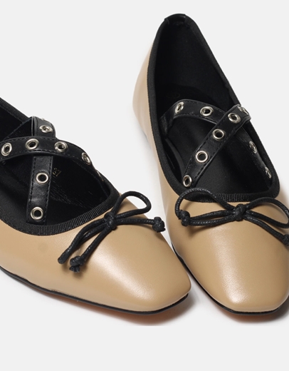 Εικόνα της Μπαλαρίνες με φιόγκο και χιαστί σχέδιο Nude