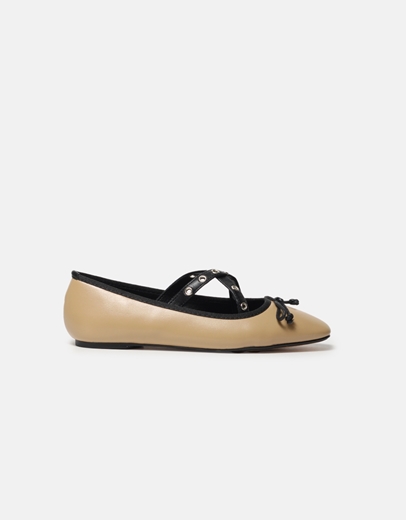 Εικόνα της Μπαλαρίνες με φιόγκο και χιαστί σχέδιο Nude