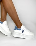 Εικόνα από Basic sneakers με διπλή ελαστική σόλα Λευκό/Μπλε