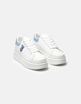 Εικόνα από Basic sneakers με διπλή ελαστική σόλα Λευκό/Μπλε