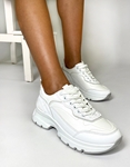 Εικόνα από Sneakers με κορδόνια και διπλή chunky σόλα Λευκό