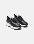 Εικόνα από Sneakers με κορδόνια και διπλή chunky σόλα Μαύρο