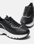 Εικόνα από Sneakers με κορδόνια και διπλή chunky σόλα Μαύρο