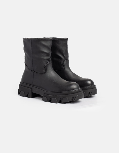 Εικόνα της Basic μποτάκια με chunky σόλα Μαύρο