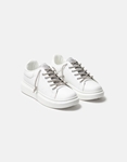 Εικόνα από Basic sneakers με κορδόνια από strass Λευκό/Ασημί