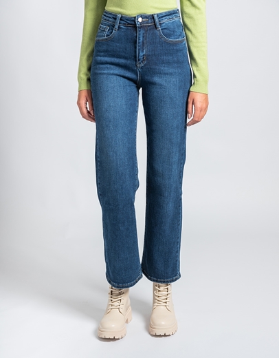 Εικόνα της Ελαστικό denim παντελόνι σε ίσια γραμμή Τζιν