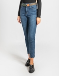 Εικόνα από Basic denim ελαστικό παντελόνι με ζώνη Τζιν