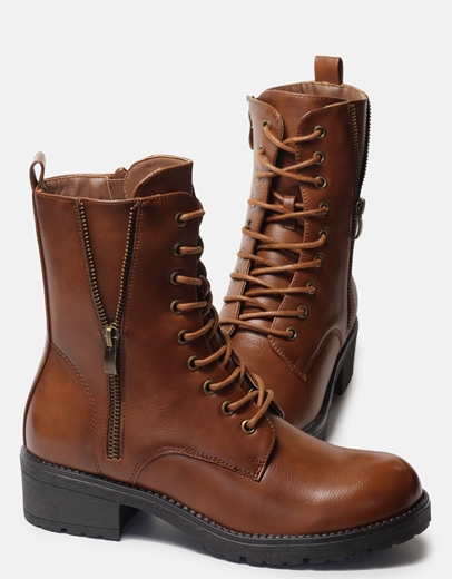 Εικόνα της Μποτάκια μονόχρωμα με φερμουάρ στο πλάι Ταμπά